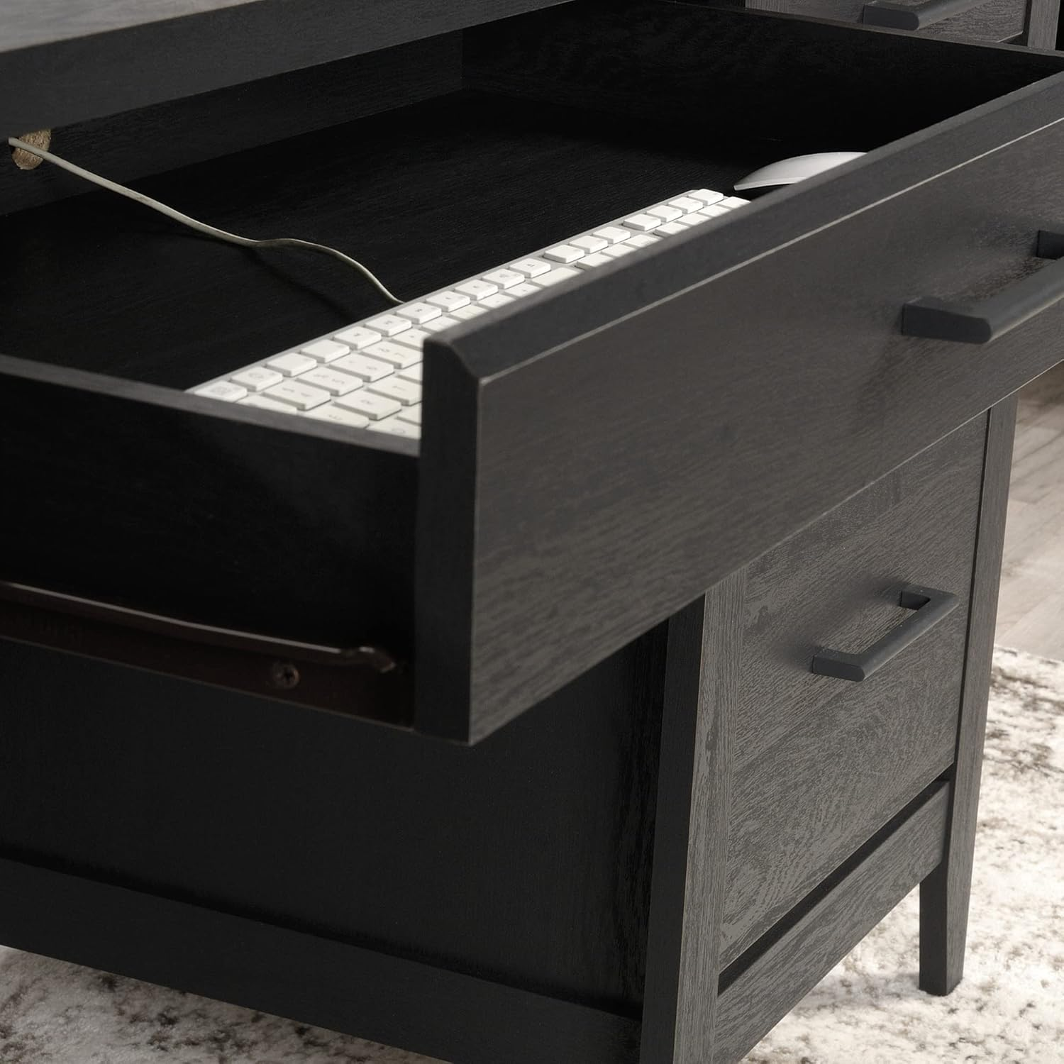 66"W Executive Computer Desk, Raven Oak