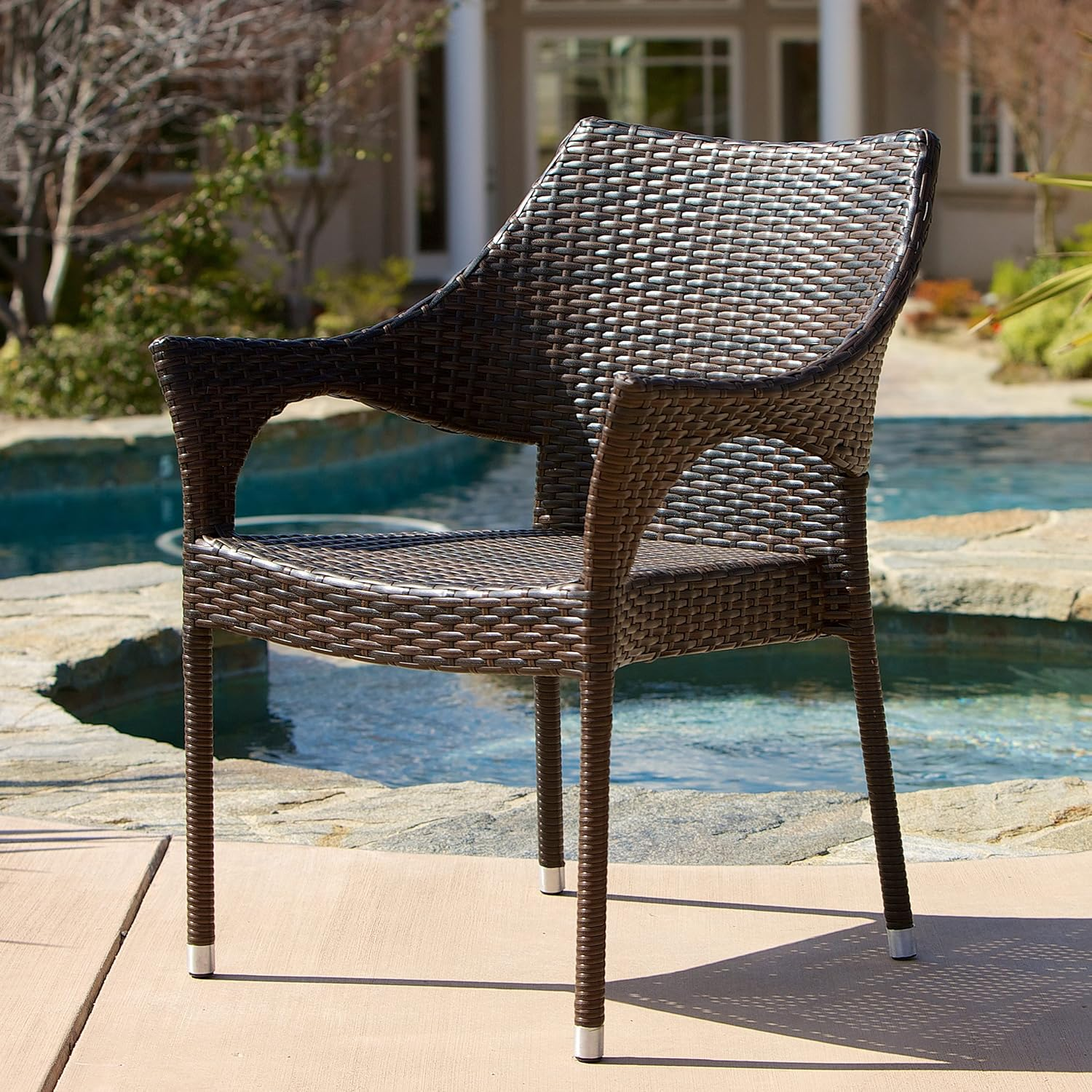 Outdoor Wicker Dining Set, 5-Pcs Set, Multibrown