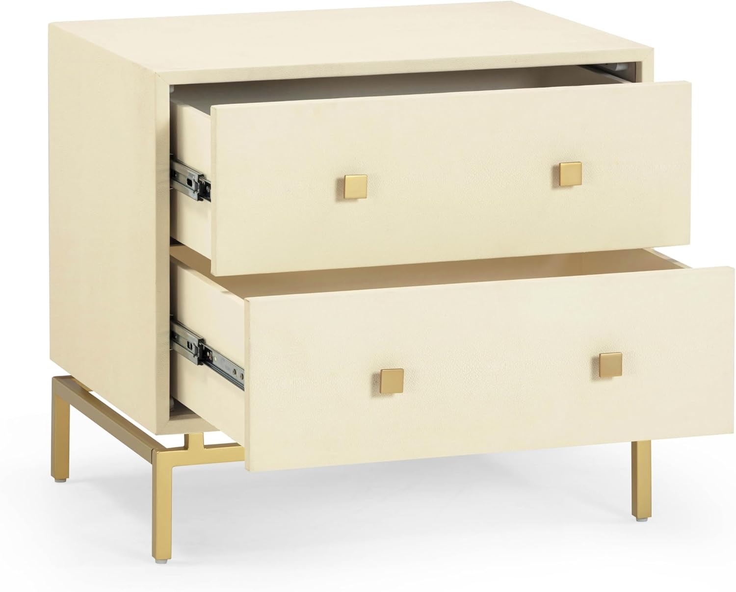 Cream Shagreen Nightstand